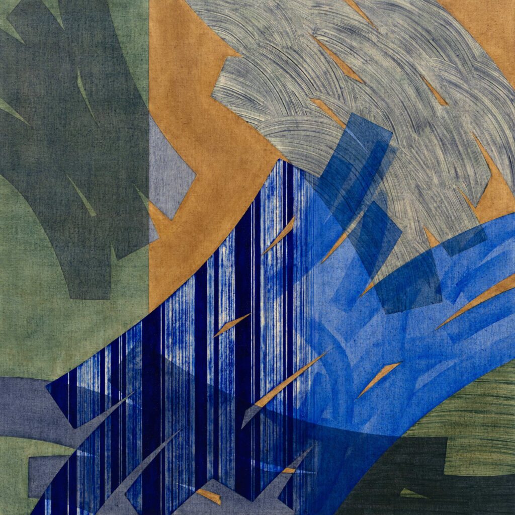 The Blue Flower/Wind, 2025, oil on canvas, 112x112cm