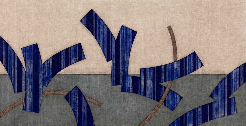 The Blue Flower[Rubato], 2023, oil on canvas, 75x145.5cm